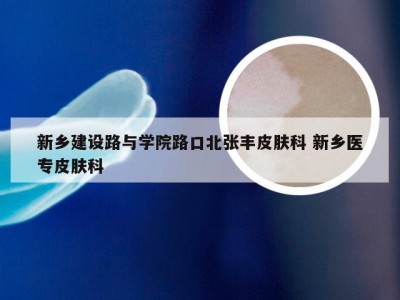 新乡建设路与学院路口北张丰皮肤科 新乡医专皮肤科