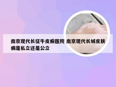 南京现代长征牛皮癣医院 南京现代长城皮肤病是私立还是公立