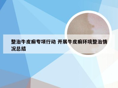 整治牛皮癣专项行动 开展牛皮癣环境整治情况总结
